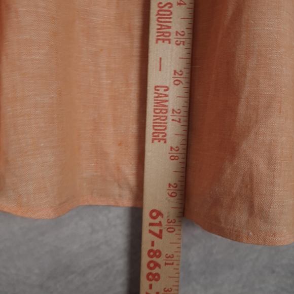 Brooks Brothers Shirt Mens Large Orange Irish Linen Button Down Long Sleeve - Picture 12 of 15